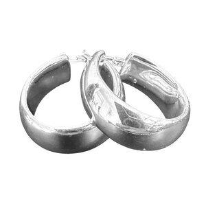 Sterling Silver Hoop Earrings 2 Inches Wide Polished Finish Marked 925 Thailand